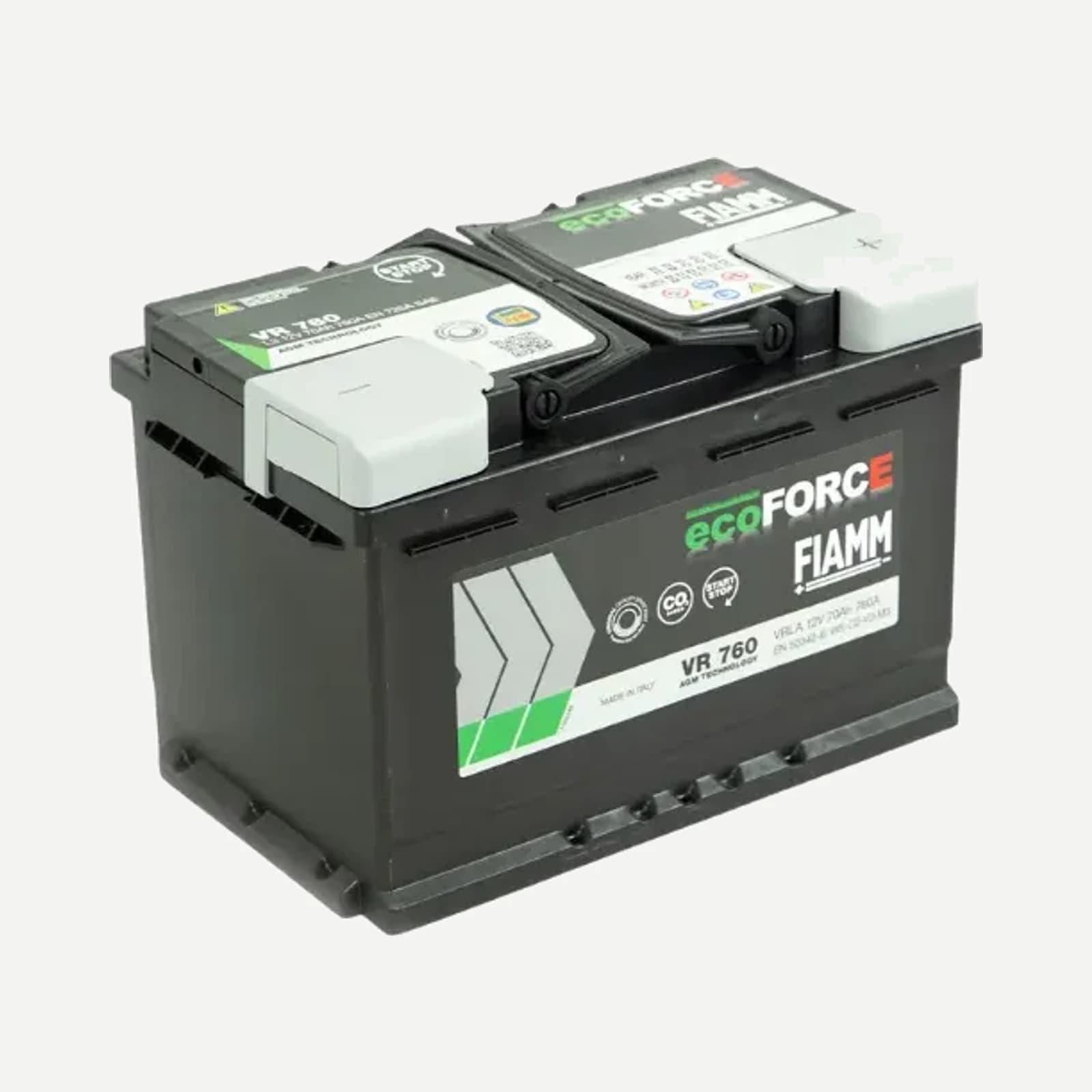Fiamm Ecoforce start-stop VRLA AGM accu 12V 70Ah(20hrs) 760 AMP CCA EN